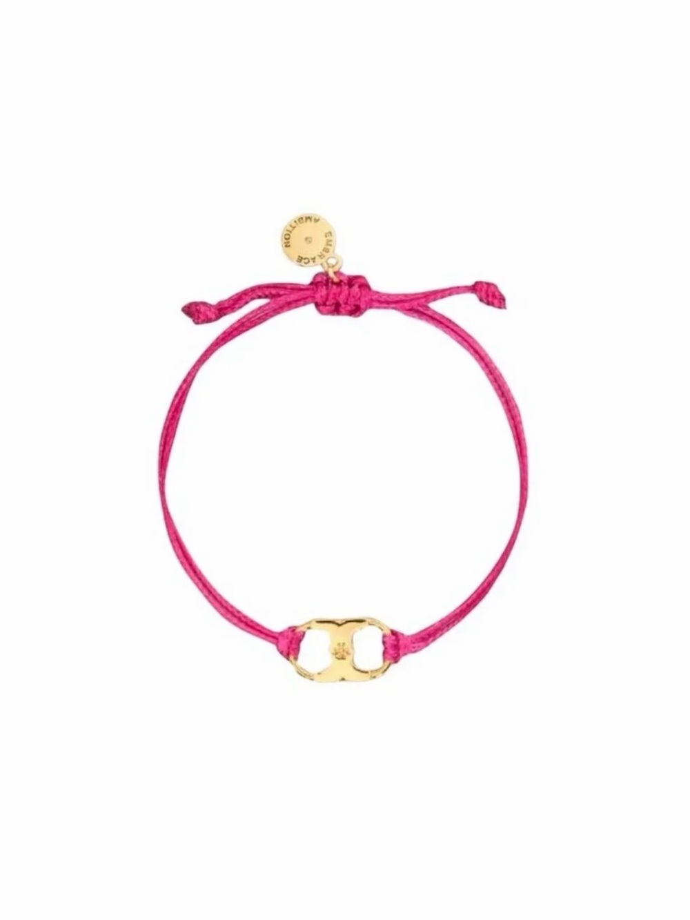 Tory Burch Bright Fuchsia Pink Silk Embrace Ambition Bracelet